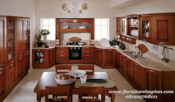 Kitchen set kayu jati jepara - FURNITURE IMPIAN  RUMAH IDAMAN