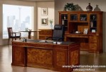 Set meja kantor jati finishing marmer