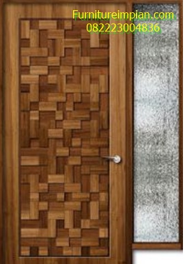 Pintu kamar model motif bambu anyam